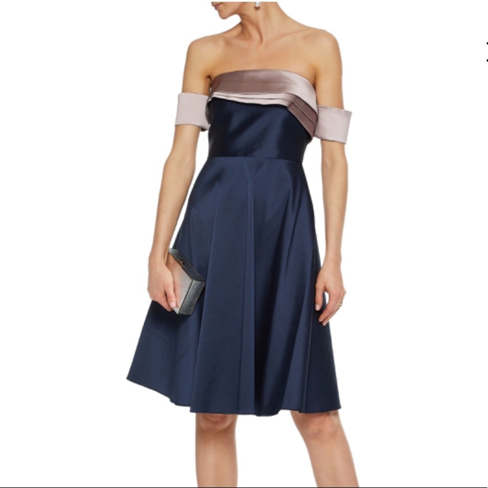 Sachin and Babi Duchess Dress Navy Mid Length
